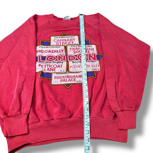 Vintage 80s/90s London Street Signs Crewneck Sweatshirt Made in Portugal Sz L - Picture 8 of 8
